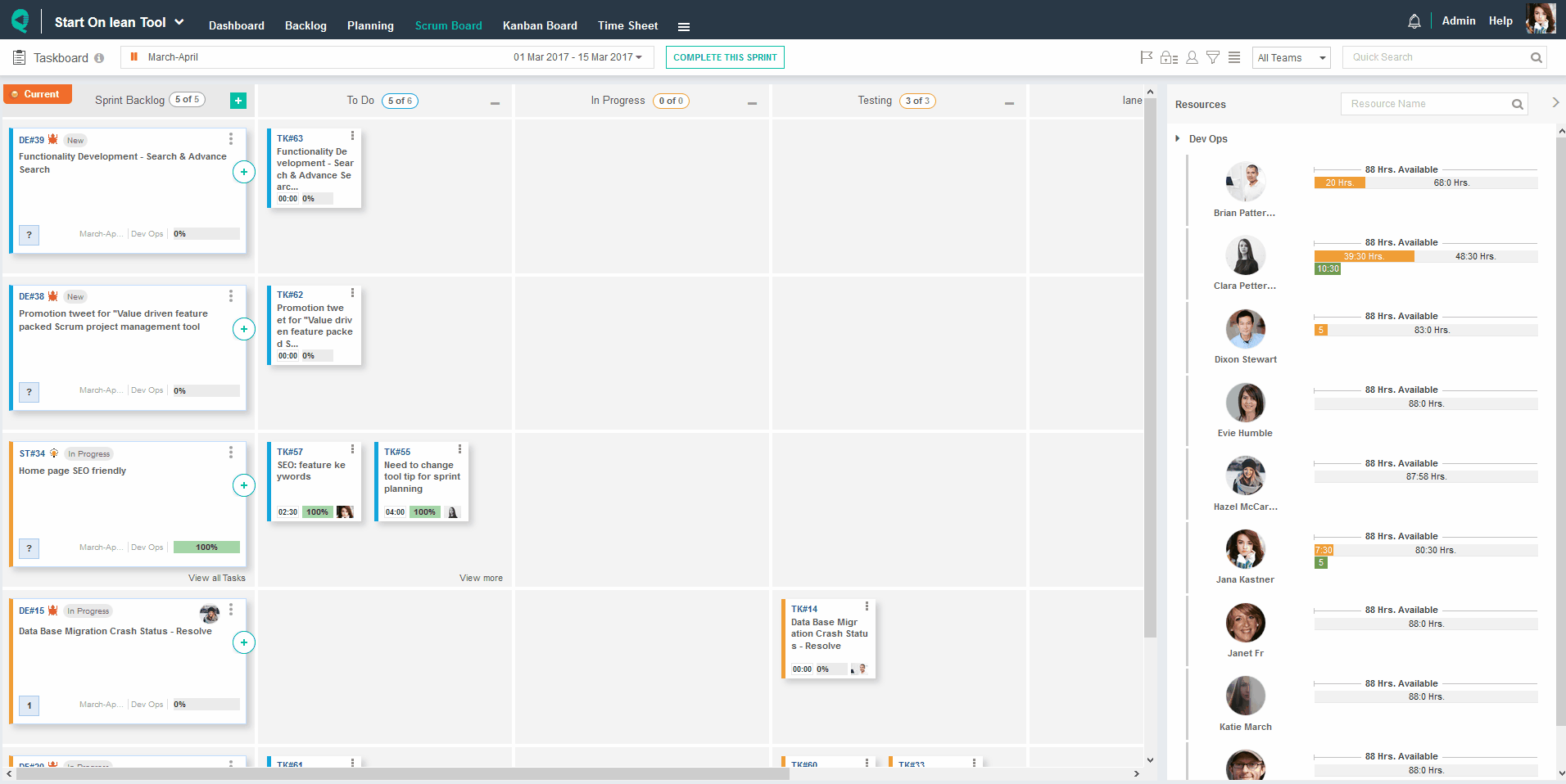 quickscrum tool - product backlog management